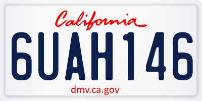 CA license plate 6UAH146