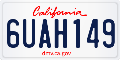 CA license plate 6UAH149
