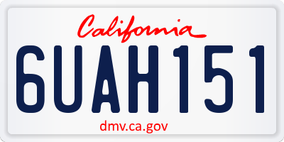 CA license plate 6UAH151