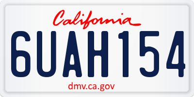 CA license plate 6UAH154