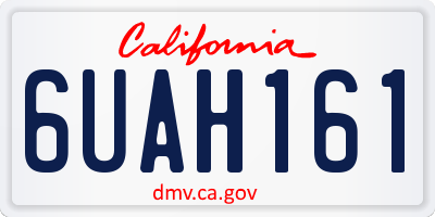 CA license plate 6UAH161