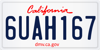 CA license plate 6UAH167