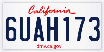 CA license plate 6UAH173