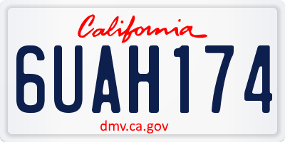 CA license plate 6UAH174