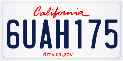 CA license plate 6UAH175