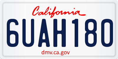 CA license plate 6UAH180