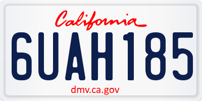 CA license plate 6UAH185
