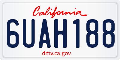 CA license plate 6UAH188