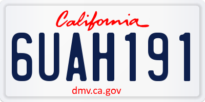 CA license plate 6UAH191