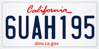 CA license plate 6UAH195