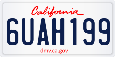 CA license plate 6UAH199