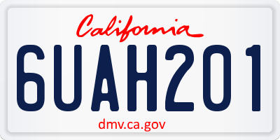 CA license plate 6UAH201