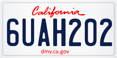 CA license plate 6UAH202