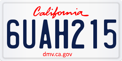 CA license plate 6UAH215