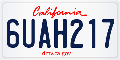 CA license plate 6UAH217