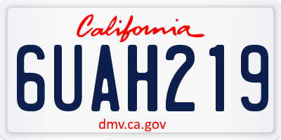 CA license plate 6UAH219