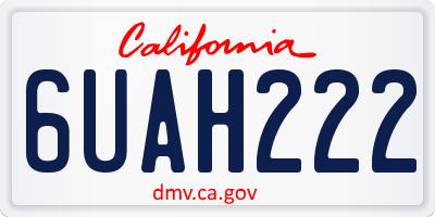 CA license plate 6UAH222