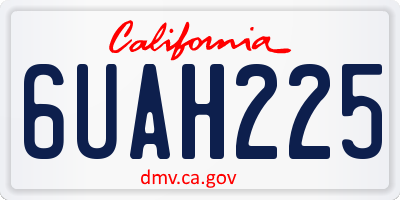 CA license plate 6UAH225