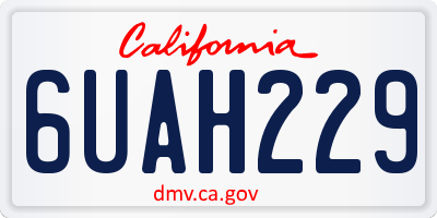 CA license plate 6UAH229