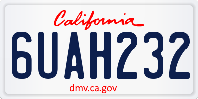 CA license plate 6UAH232