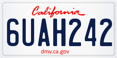CA license plate 6UAH242