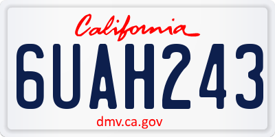 CA license plate 6UAH243