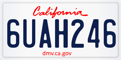 CA license plate 6UAH246