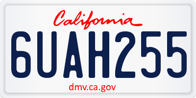 CA license plate 6UAH255