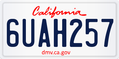 CA license plate 6UAH257