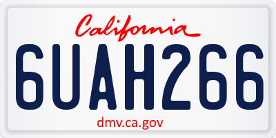 CA license plate 6UAH266