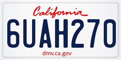 CA license plate 6UAH270