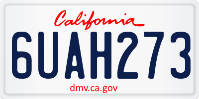 CA license plate 6UAH273