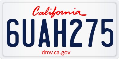 CA license plate 6UAH275