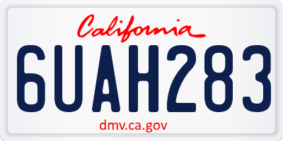 CA license plate 6UAH283