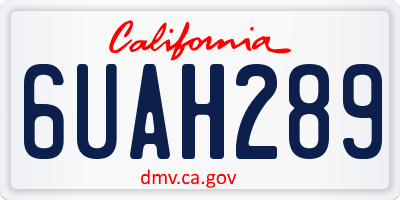 CA license plate 6UAH289