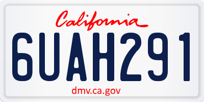 CA license plate 6UAH291