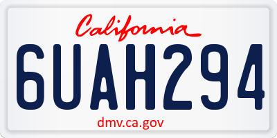 CA license plate 6UAH294