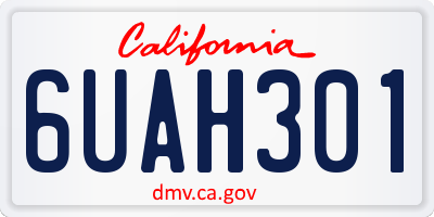 CA license plate 6UAH301
