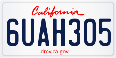 CA license plate 6UAH305