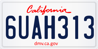 CA license plate 6UAH313