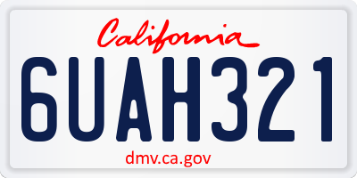 CA license plate 6UAH321