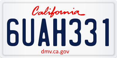 CA license plate 6UAH331