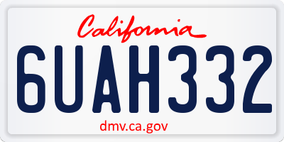 CA license plate 6UAH332