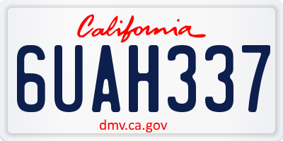 CA license plate 6UAH337