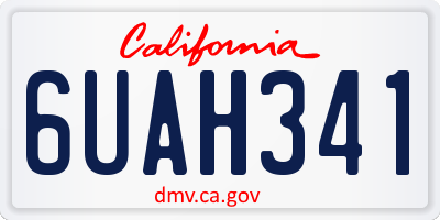 CA license plate 6UAH341