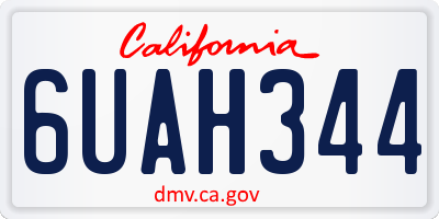 CA license plate 6UAH344