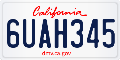 CA license plate 6UAH345