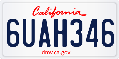 CA license plate 6UAH346