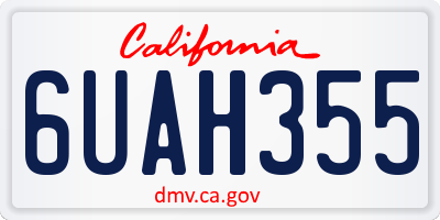 CA license plate 6UAH355