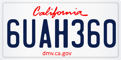 CA license plate 6UAH360